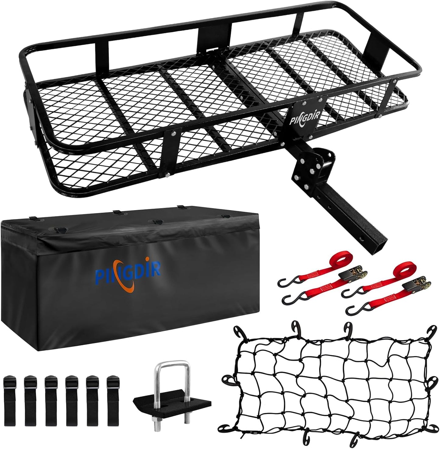 Folding Hitch Mount Cargo Carrier Rack with Waterproof Bag