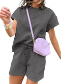 Dokotoo Women's 2 Piece Outfits Sweatsuit - Casual Short Sleeve Set is