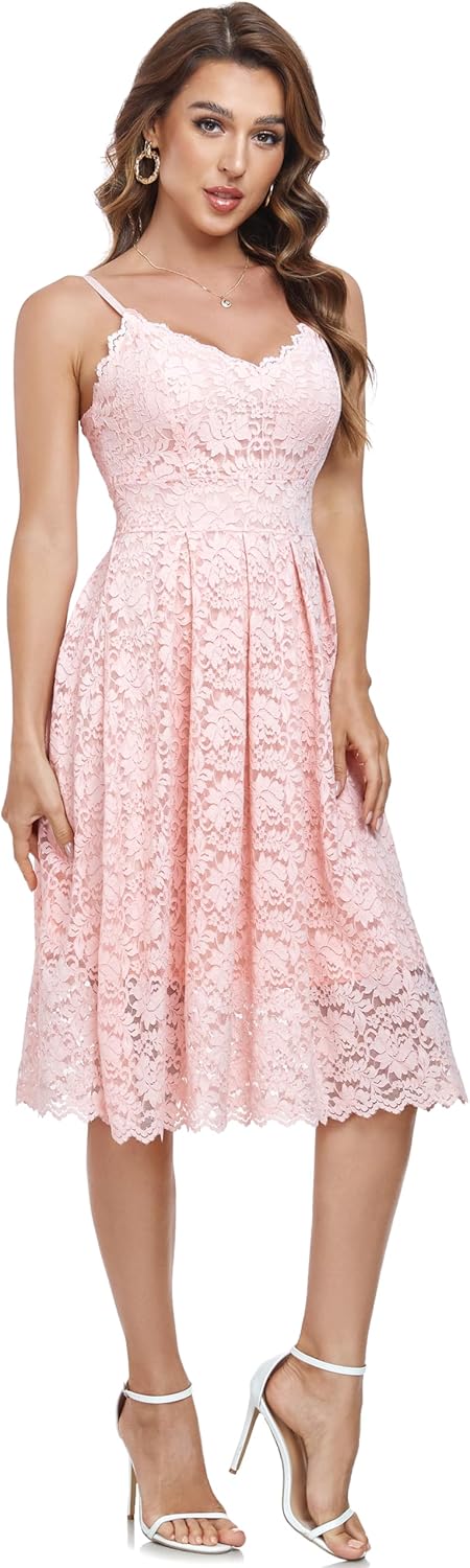 Elegant A Line Lace Dress for Evening Cocktail and Weddings