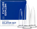 Glass Anal Dilator Set 3-Piece Trainer Butt Plug Kit - Beginner
