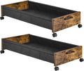 Under Bed Storage with Wheels - Rolling Wooden Drawers for Shoes