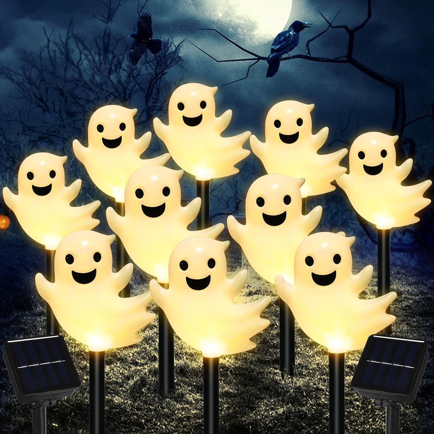 Solar Halloween Ghost Pathway Lights for Spooky Outdoor Decor