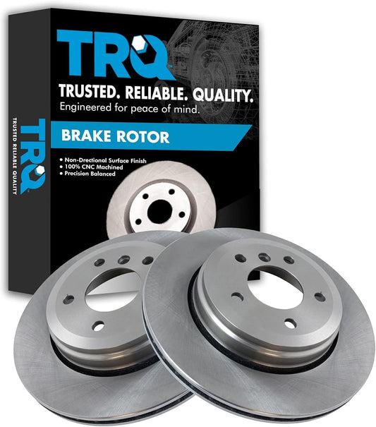 TRQ Rear Brake Rotors Set Vented for BMW 525i 528i 530i
