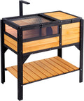 Tortoise Habitat Cedar Wooden Enclosure with Light Stand