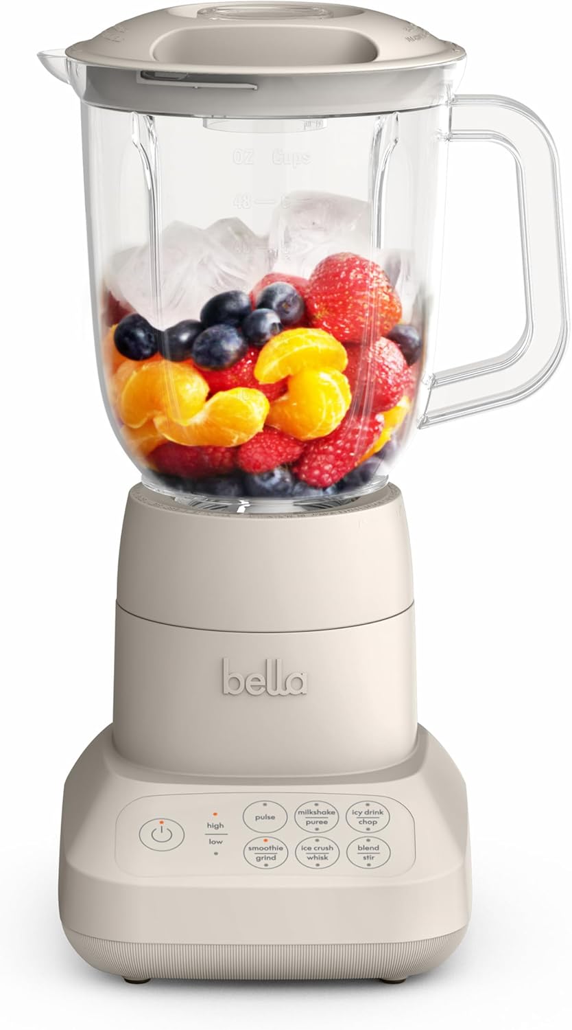 BELLA 10-Speed Blender: Fits-anywhere Slim Design, Dishwasher Safe, Stainless Steel Blade