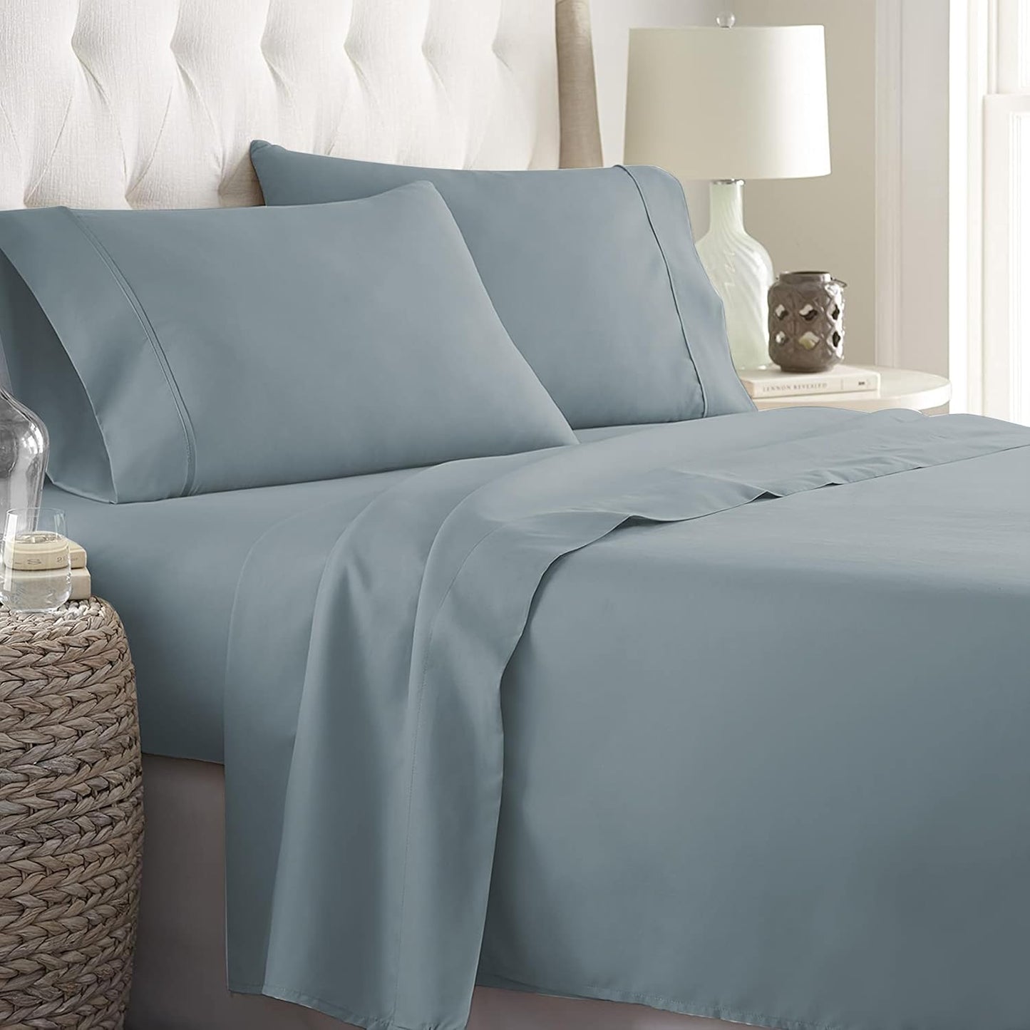 Danjor Linens Bed Sheet Set for Hot Sleepers - Spa Blue