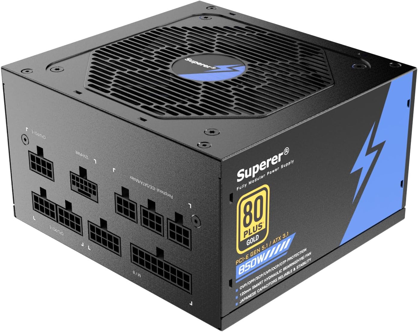 Superer 850W PSU Power Supply Fully Modular with 80 Plus Gold