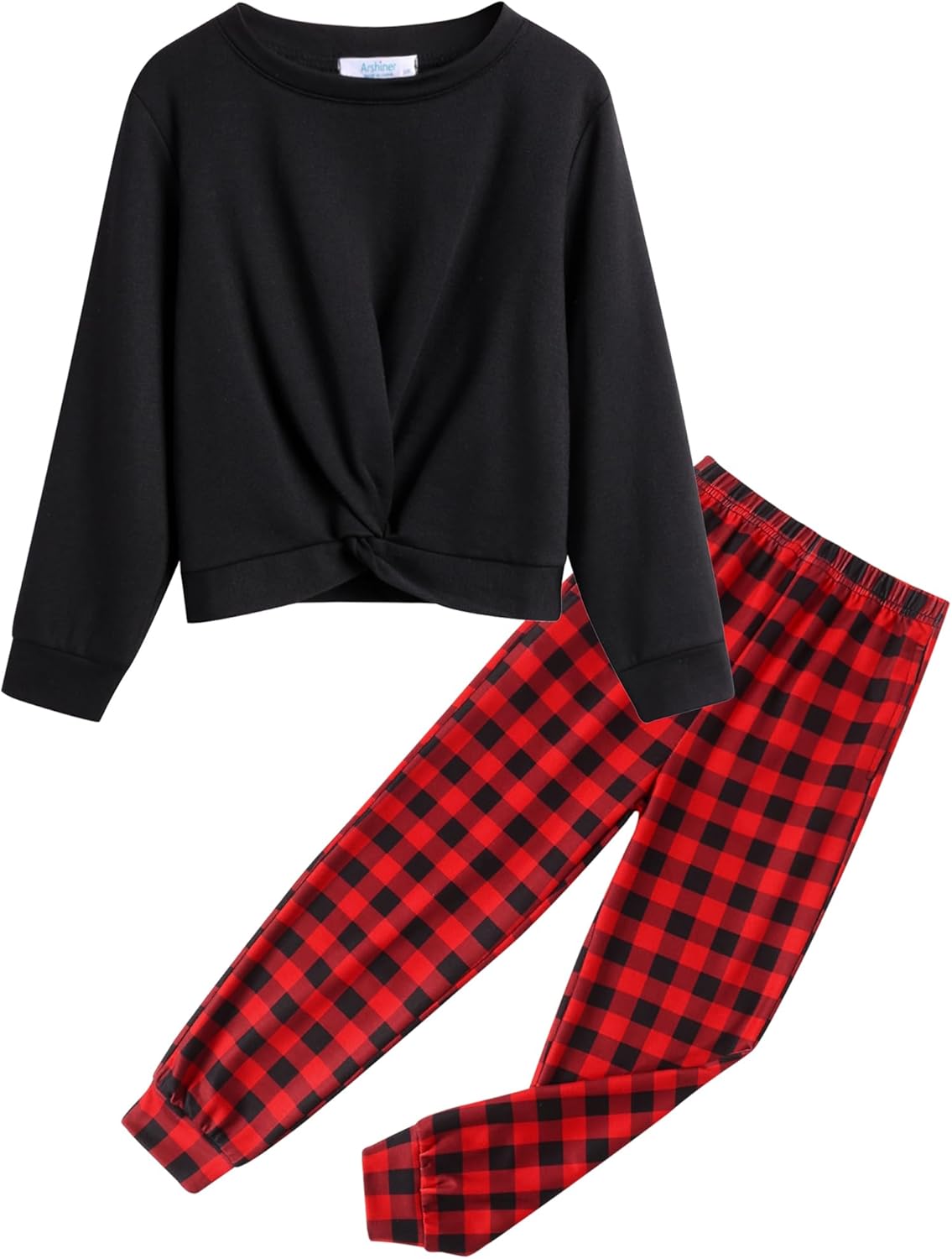 Girls Twist Front Tracksuit - Stylish 2 Piece Outfit for Kids