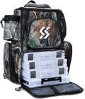 Fishing Tackle Backpack with 4 Trays - Waterproof Storage for Anglers