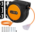Retractable Extension Cord Reel 80 FT - Heavy Duty Retractable Power