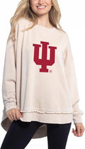 Chicka-d Women's Burnout Campus Pullover - Cozy Vintage Look