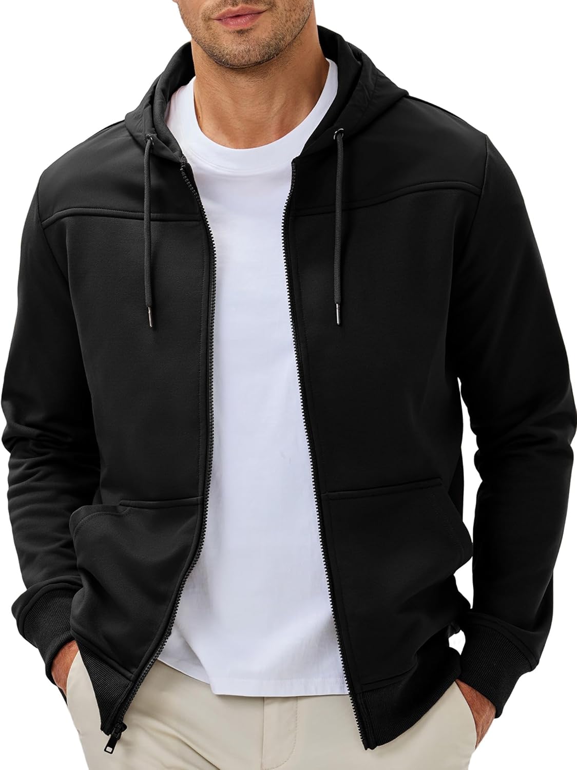 JMIERR Men Hoodie Zip Up Casual Warm Jacket for Fall Hiking