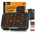 Auxbeam 6 Gang Bluetooth Switch Panel RGB Large Button - Durable