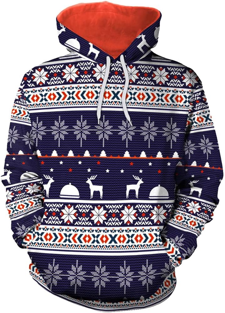 Funny Christmas Hoodies for Men - 3D Printed Pullover Style
