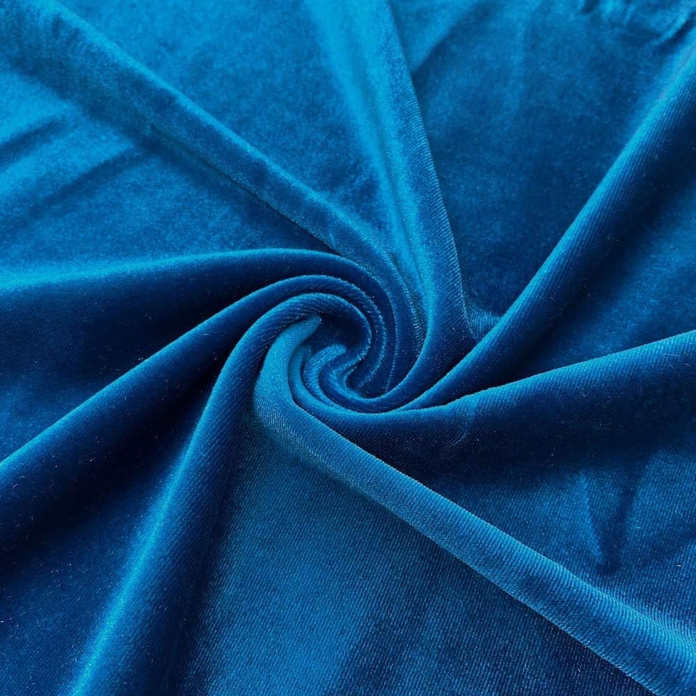 LA Fabric Spot Inc. Stretch Velvet Fabric in Teal Green - 10 Yards