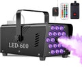 Fog Machine Smoke Machine 600W with 18 LED Lights - Fast Full-Room Fog