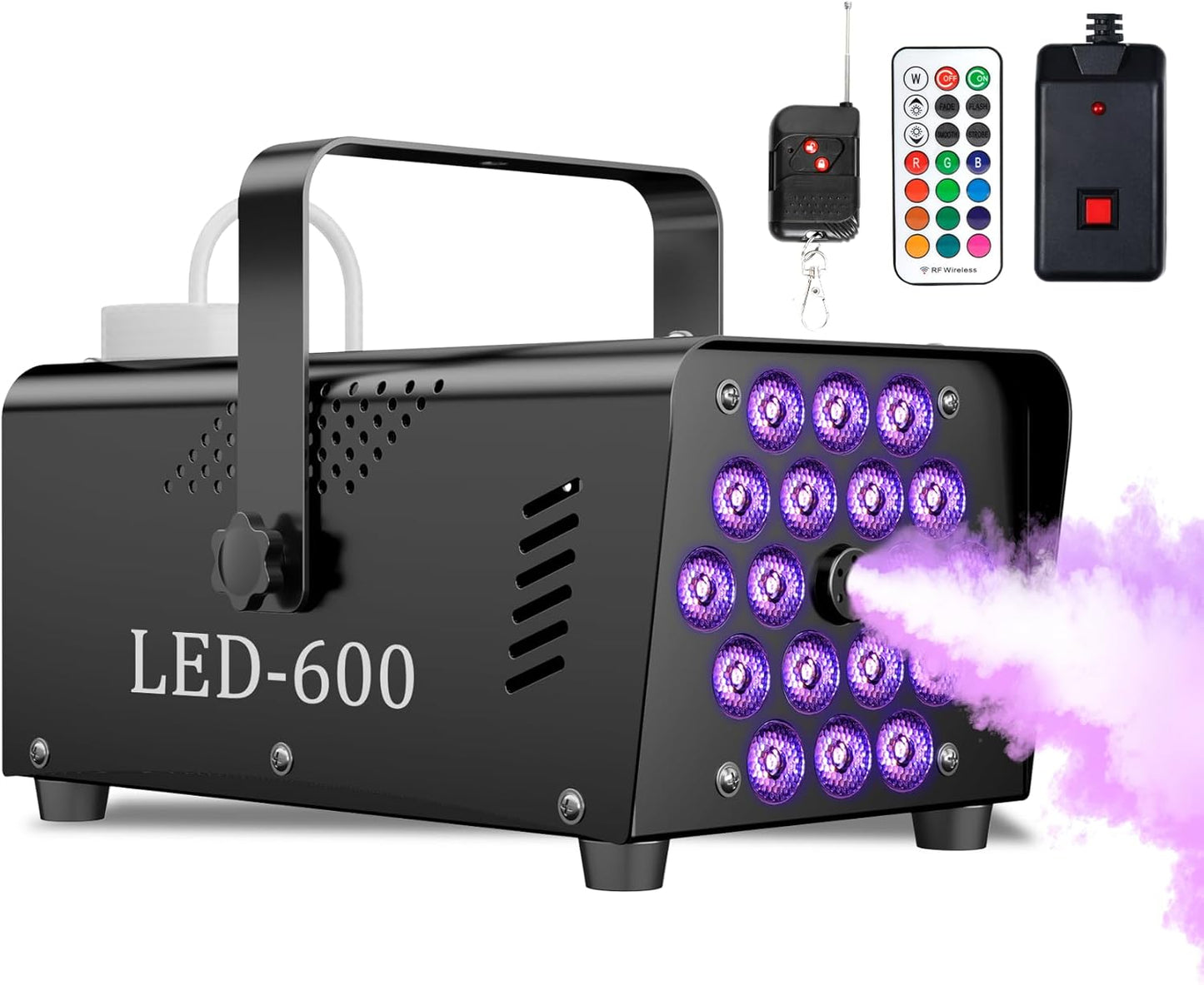 Fog Machine with 18 LED Lights and 2500CFM Output for Parties