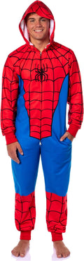 Marvel Superhero Adult Hooded Union Suit Costume Pajama - Spider-Man