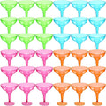 36 Pcs Plastic Margarita Glasses 12 oz Multicolor - Festive Party Cups