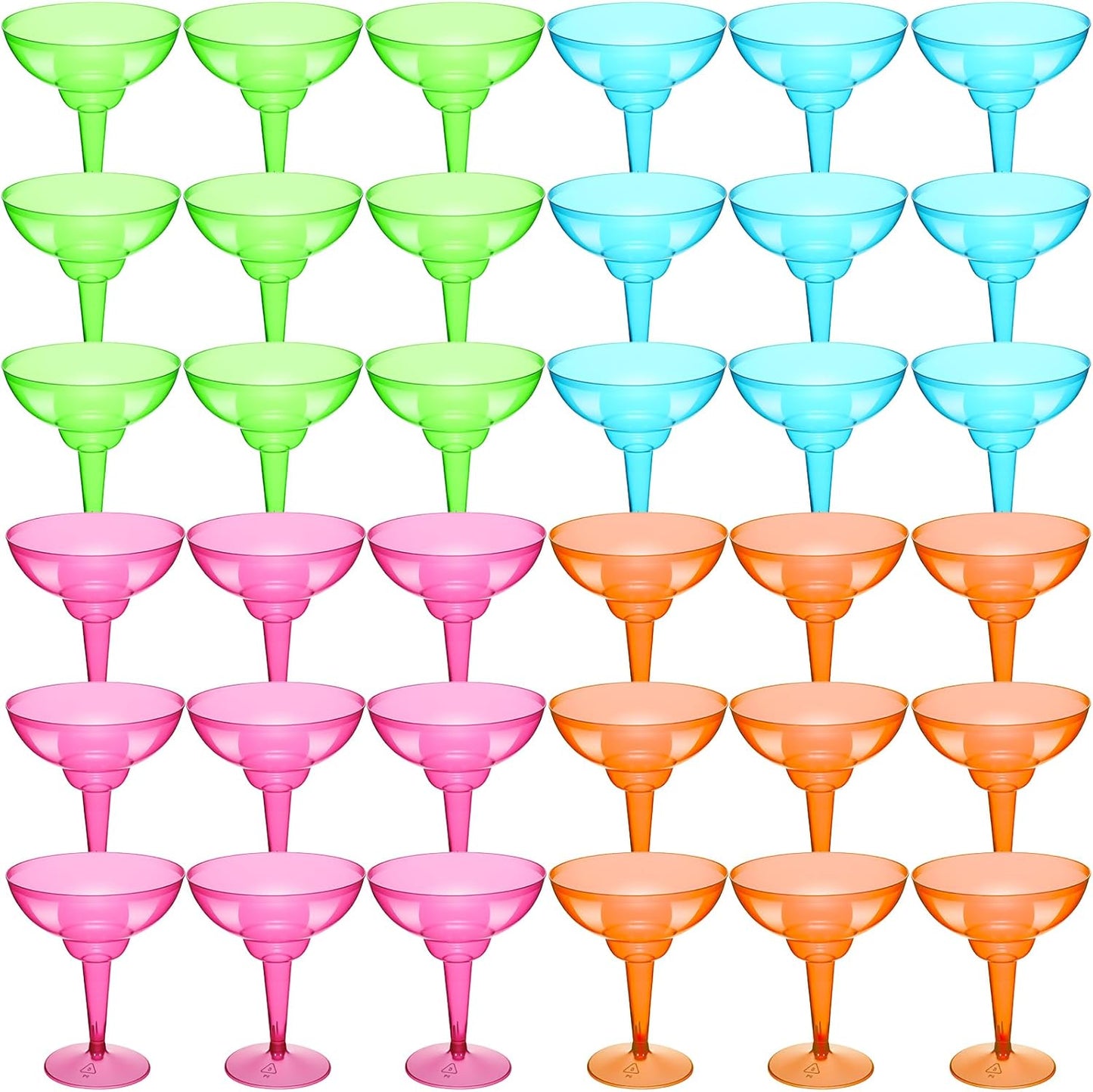 36 Pcs Plastic Margarita Glasses for Festive Party Fun