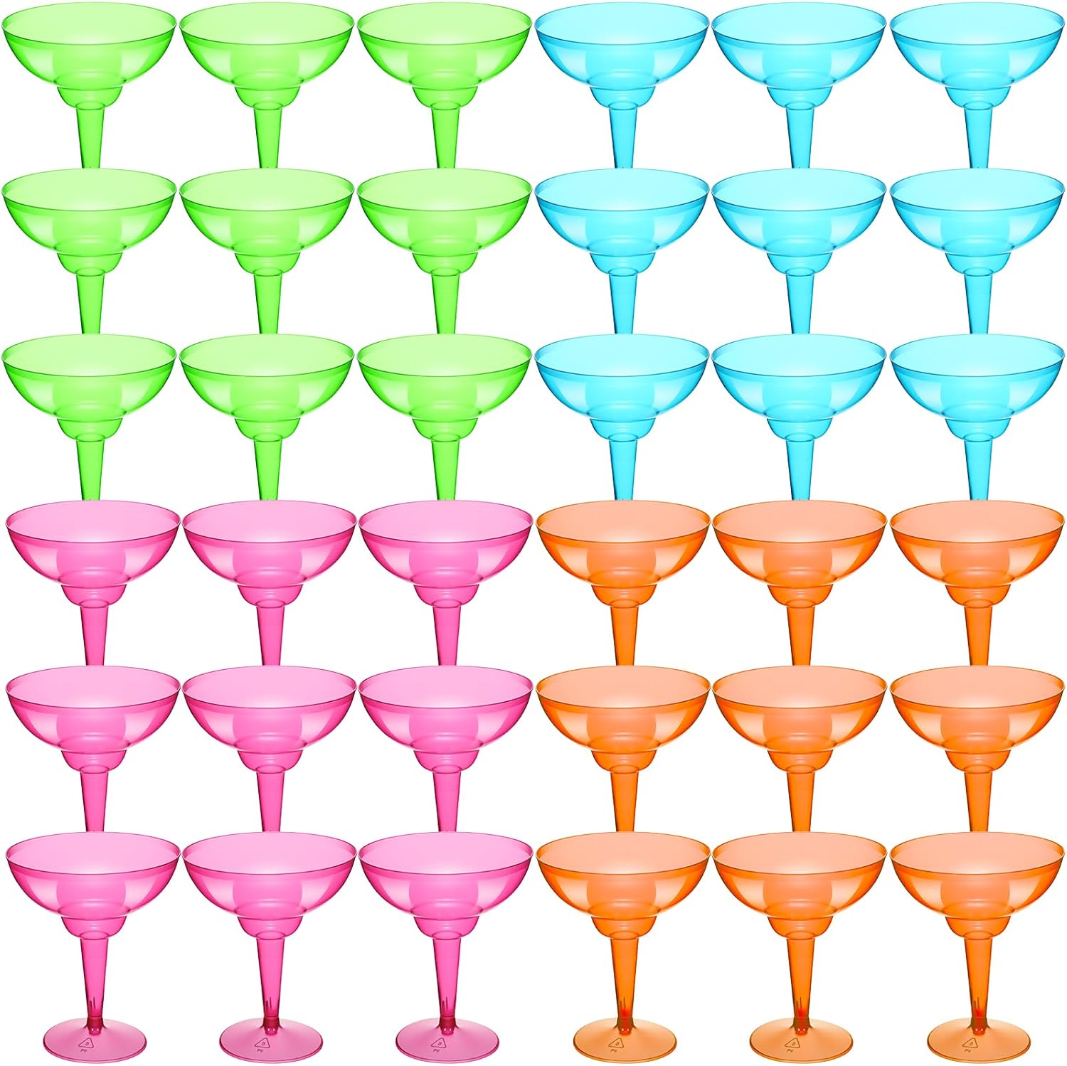 36 Pcs Plastic Margarita Glasses for Festive Party Fun