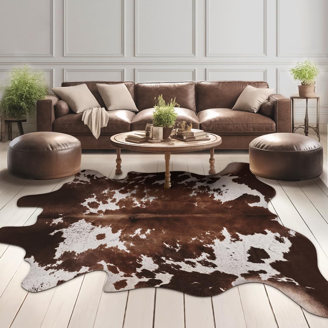 Faux Cowhide Cow Print Rug: Large Western Decor for Home