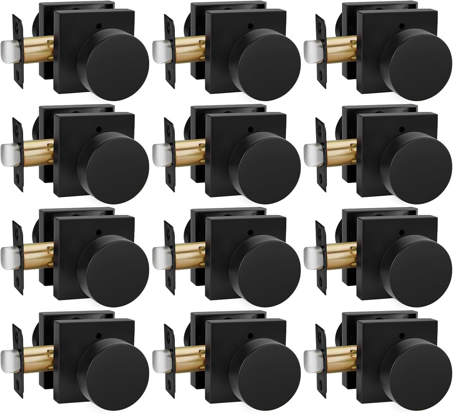 Goldenwarm Privacy Black Interior Door Knobs for Modern Homes
