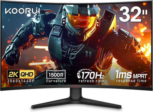 Immerse in Ultimate Gaming Thrills with KOORUI 32 Curved Monitor