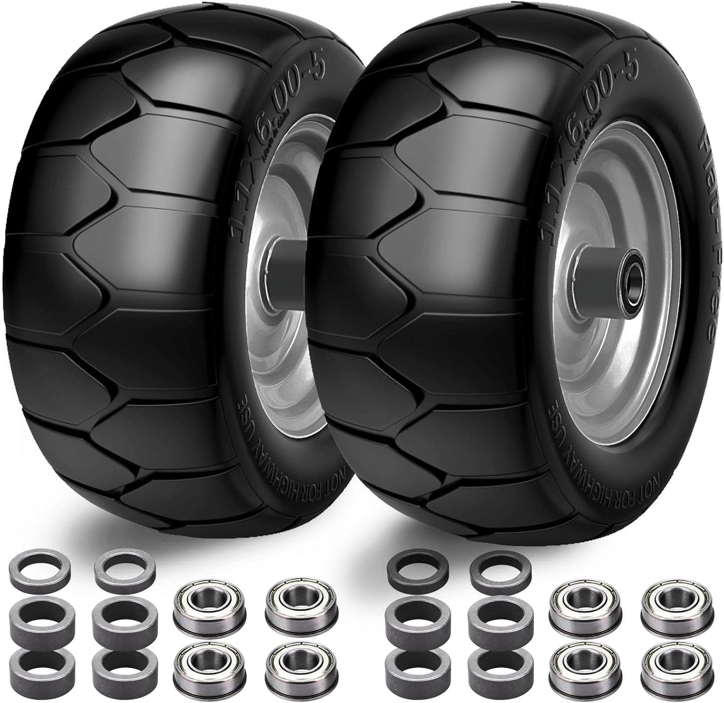 Upgrade 11x6.00-5 Flat Free Tires for Zero Turn Mowers