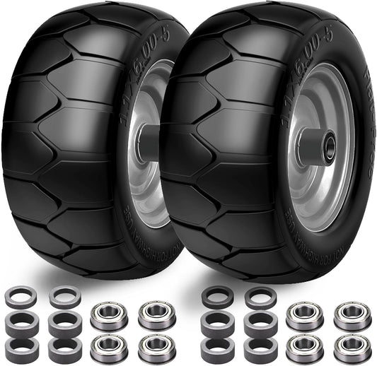 Upgrade 11x6.00-5 Flat Free Tires for Zero Turn Mowers