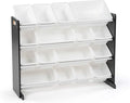 Humble Crew Humongous Toy Organizer, Black with White - 16 Bin Storage