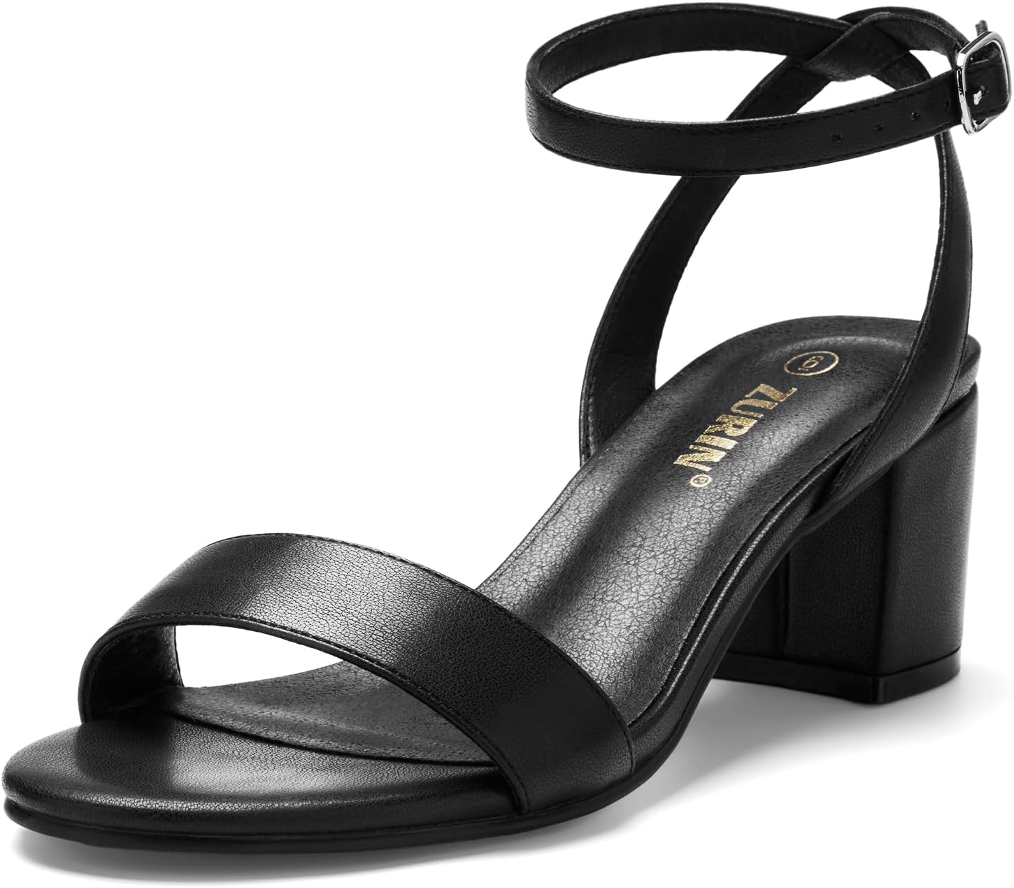 ZURIN Women's Black Low Block Heels for Any Occasion
