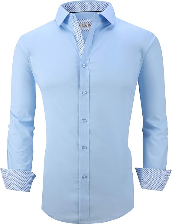 Alex Vando Mens Dress Shirts Regular Fit Long Sleeve Stretch