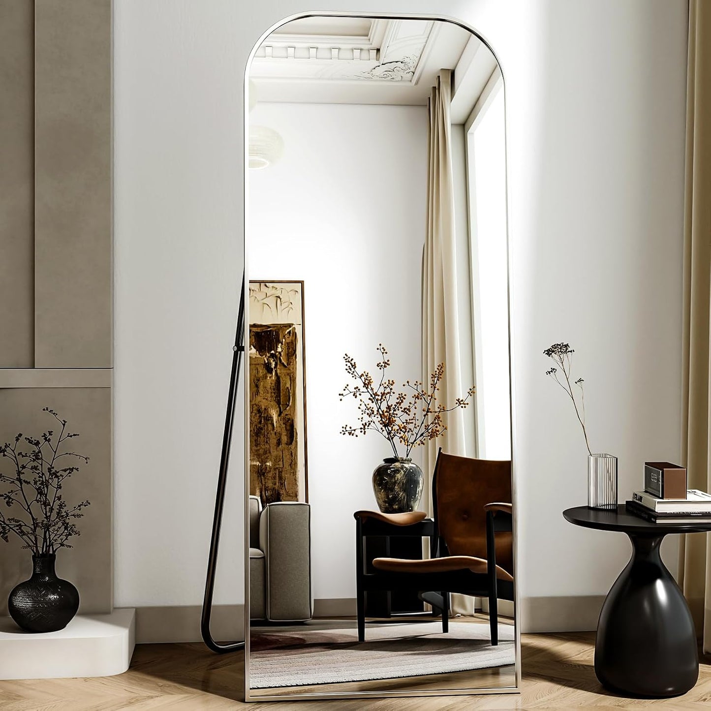 56x21 Inch Full Length Mirror - Stylish Floor & Wall Mountable