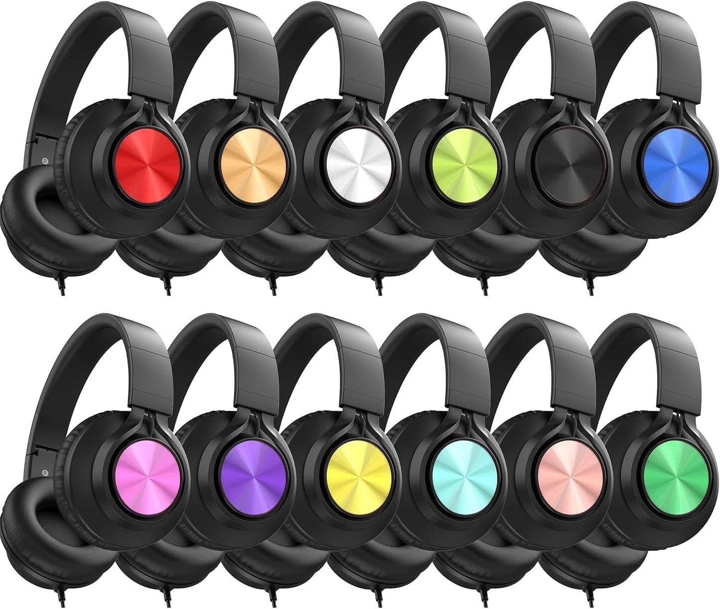 AILIHEN Wired Headphones for Kids - 12-Pack Classroom Set
