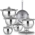 Daniks Classic 12-Piece Stainless Steel Cookware Set - Versatile