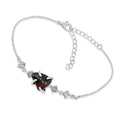 Raw Black Opal Chain Bracelet Birthstone Gift for Her - Polished