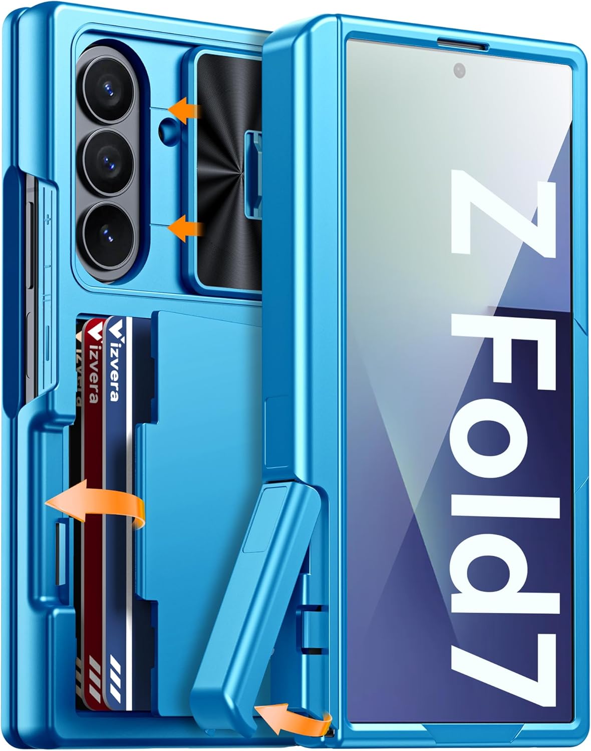 Samsung Galaxy Z Fold 7 Case with RFID Wallet and Kickstand