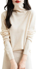 Women's Cozy Seamless Turtleneck Sweater in Pure Merino Wool