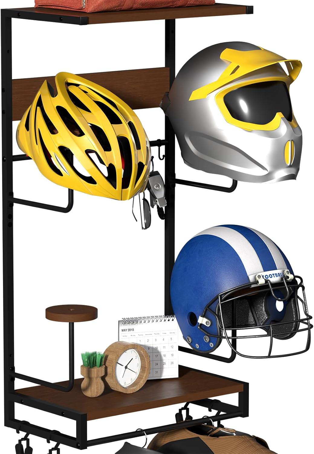 Rustic Motorcycle Helmet Rack: Organize in Style!
