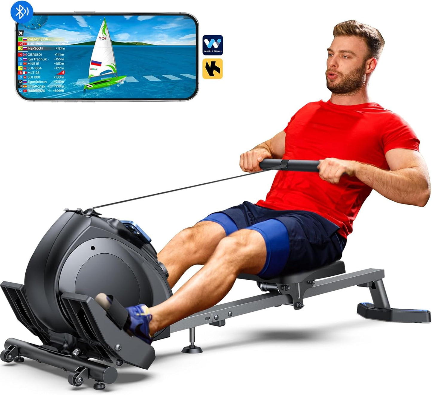 WELLFIT Magnetic Rowing Machine: Compact & Powerful"