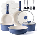 CAROTE 17pcs Nonstick Pots and Pans Set - Detachable Handle