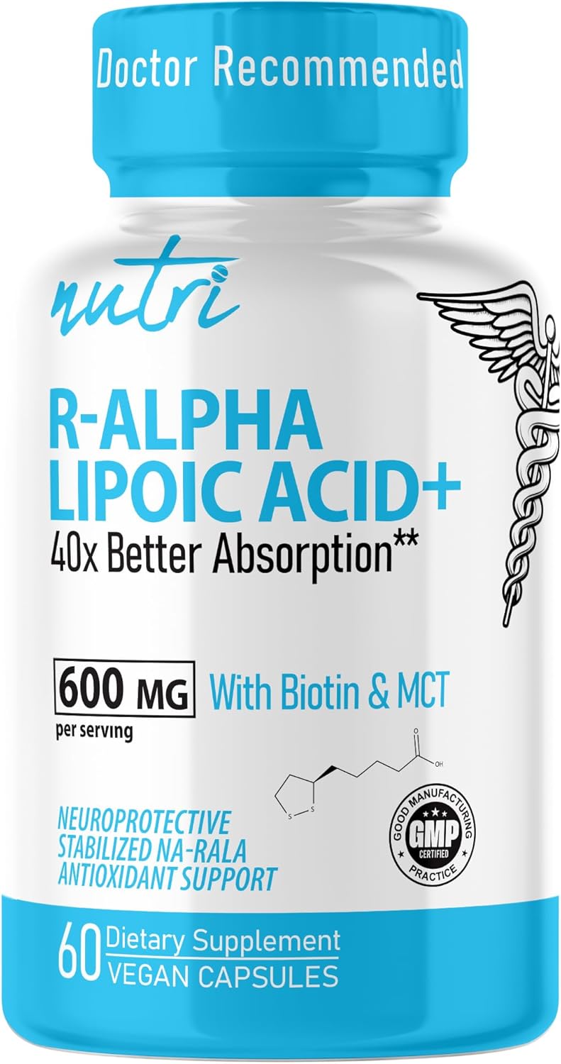 Nutri R Alpha Lipoic Acid 600mg Capsules for Cellular Energy