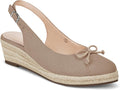 Womens Closed Toe Espadrilles Wedges Slingback Canvas Bow