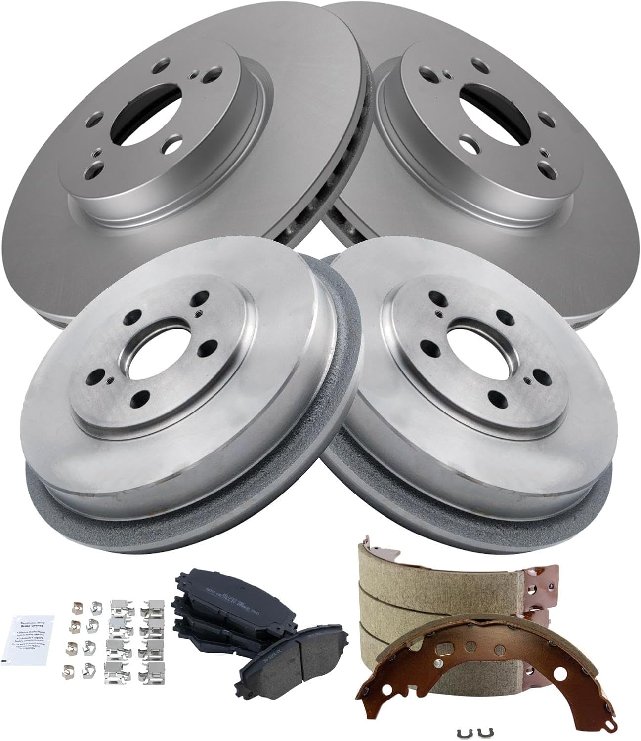 TRQ Front & Rear Brake Pad & Rotor Kit for Scion xD 2008-2014