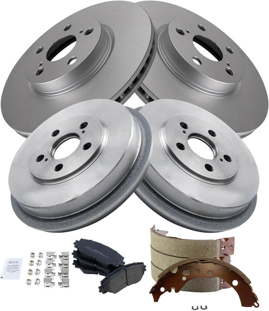 TRQ Front & Rear Brake Pad & Rotor Kit for Scion xD 2008-2014