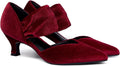 Coutgo Womens Low Kitten Heel Pointed Toe Pumps - Comfortable Party