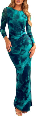 PRETTYGARDEN Women's Bodycon Maxi Dress - Flattering Ruched