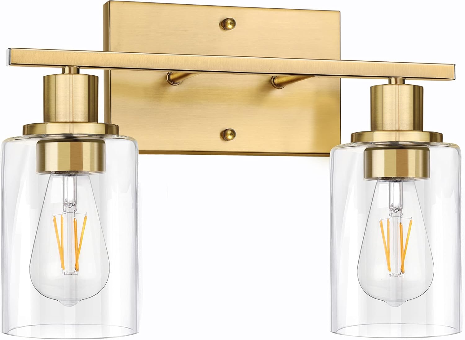 ShineTech 2-Light Gold Bathroom Vanity Fixtures for Modern Homes