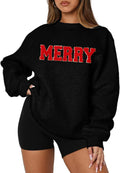 MAPICK Merry Sweatshirt for Women - Cozy Sequin Holiday Pullover